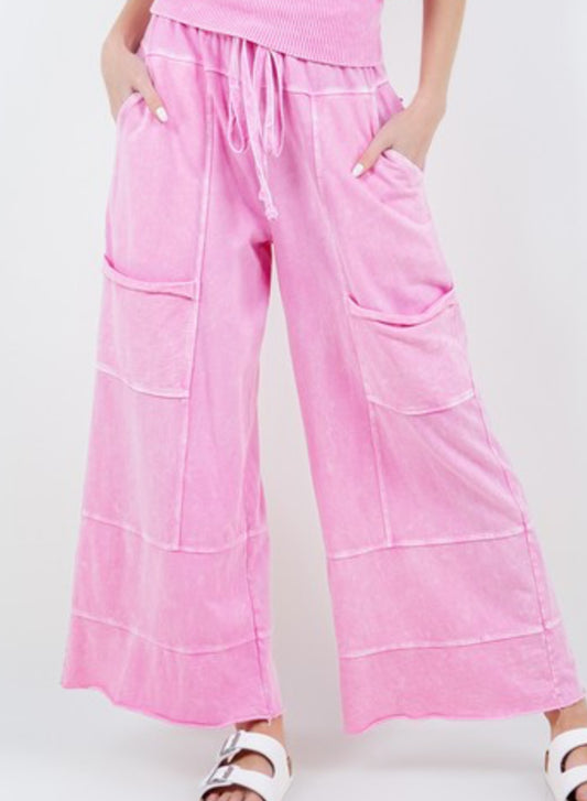 Kealan Mineral Wash Wide Leg Pants