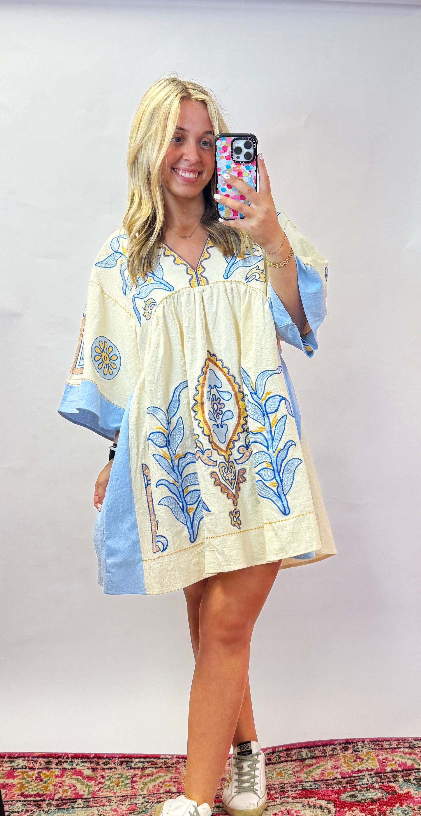 Sawyer V-Neck Embroidery Dress