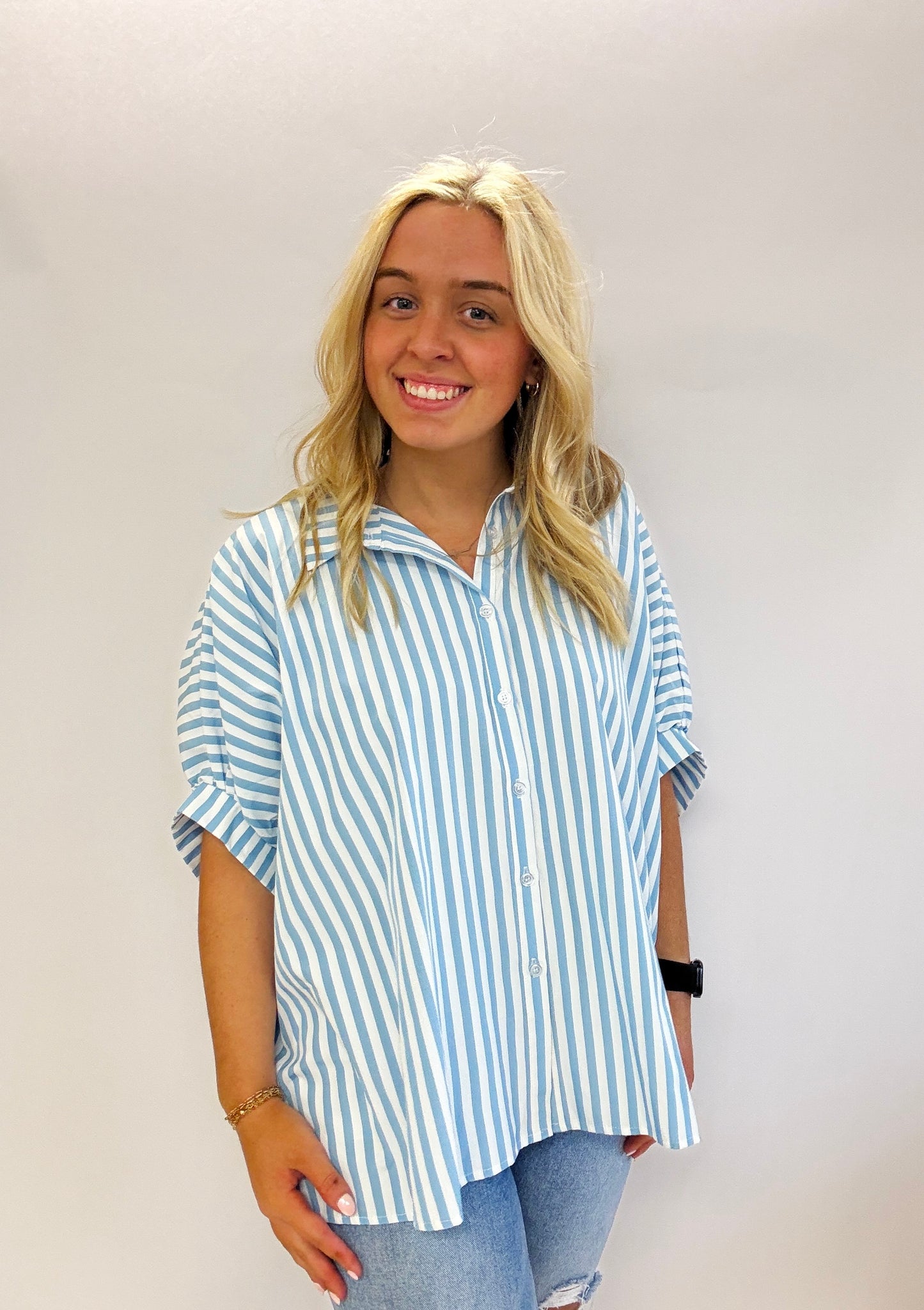 Striped Oversized Button Down