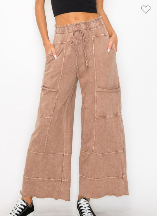 Kealan Mineral Wash Wide Leg Pants