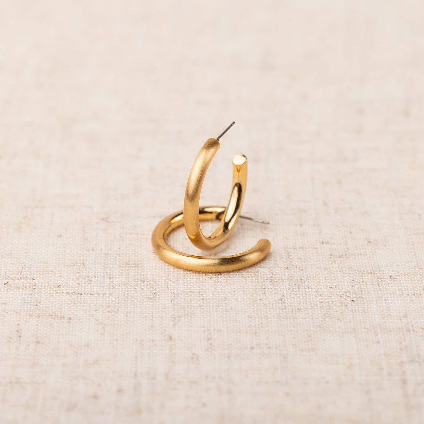 Cameron Gold Brushed Earrings