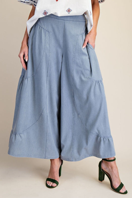 Denim Flowy Pants