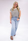 Striped Sleeveless Crew Neck Top