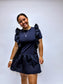 Ruffled Navy Dress