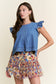 Pleated Jean Babydoll top