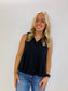 Pintuck Flared Babydoll Top