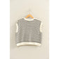 Striped Sleeveless Crew Neck Top