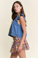 Pleated Jean Babydoll top