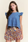 Pleated Jean Babydoll top