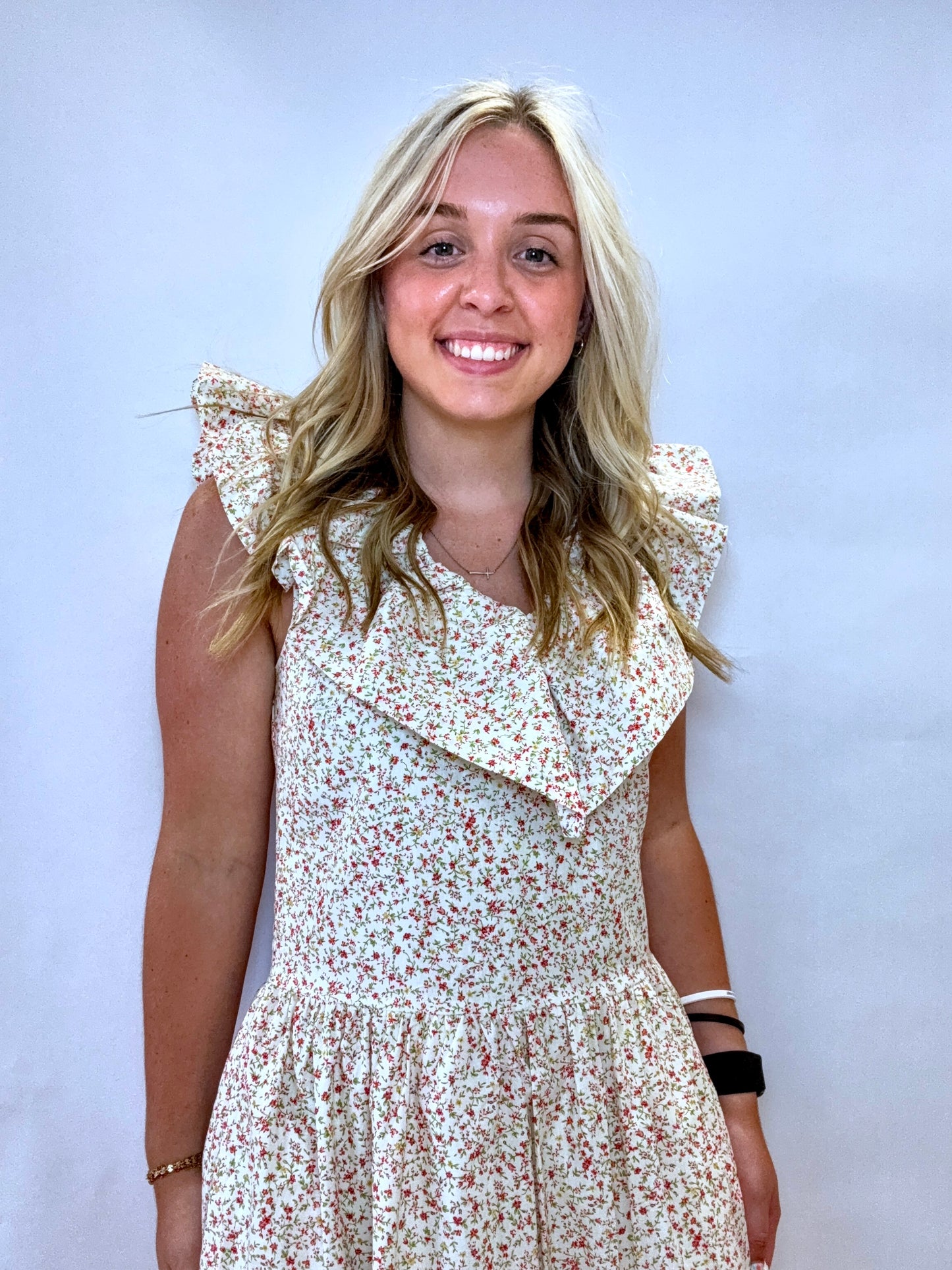 Foral Ruffled Midi Dress