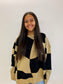 Tan & Black Grooves Sweater