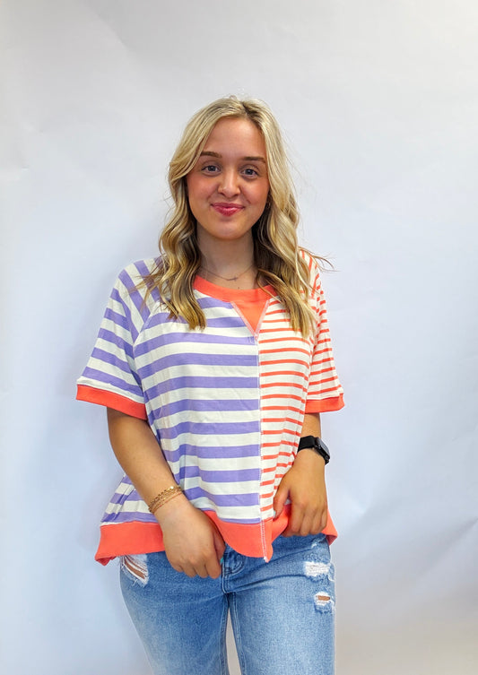 Mix Striped Oversized Shirt