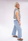 Striped Sleeveless Crew Neck Top