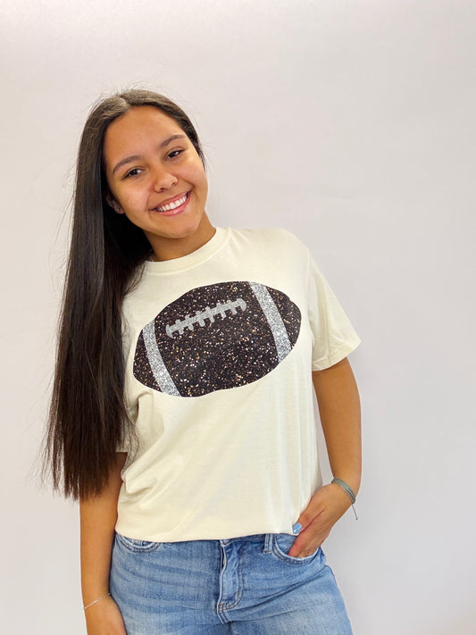 Glittered Football Tee