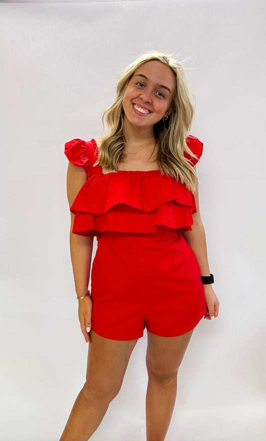 Red and Lovely Romper