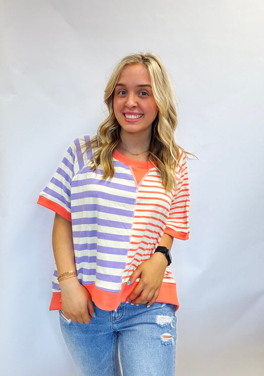 Mix Striped Oversized Shirt