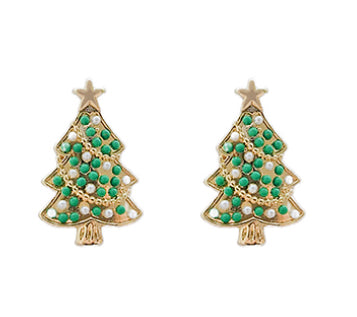 Merry Christmas Tree Earrings