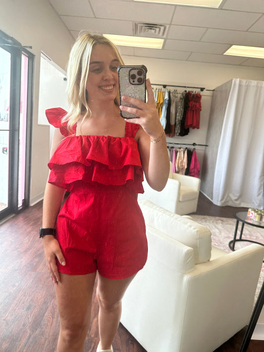 Red and Lovely Romper