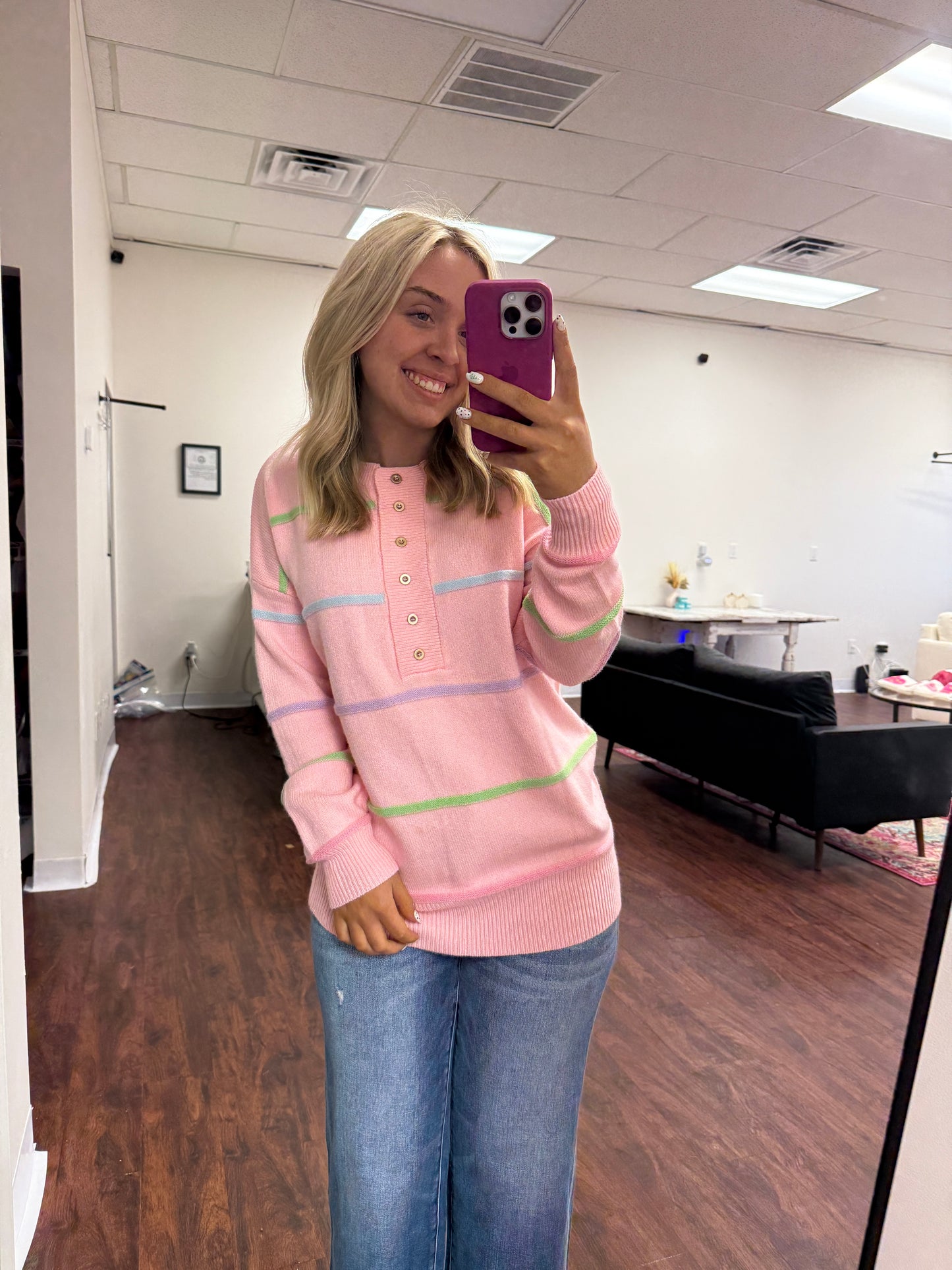 Pink and Stripes Sweater