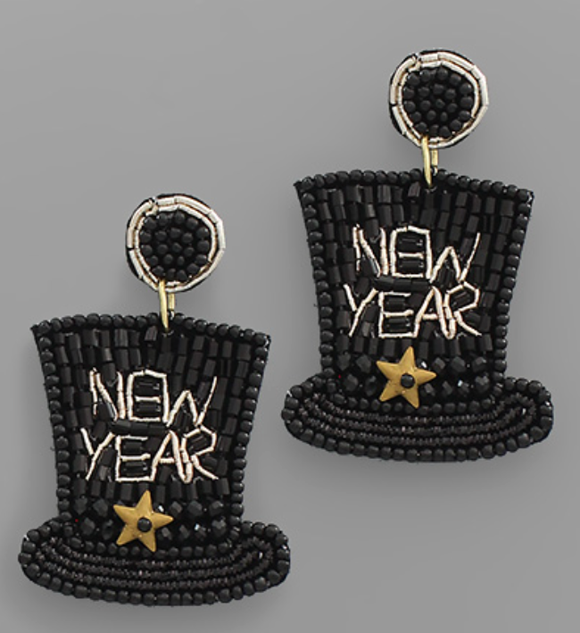 New Year Hat Earrings