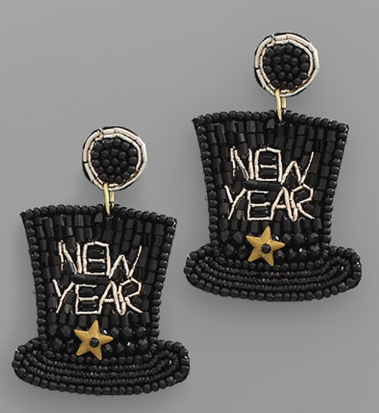 New Year Hat Earrings