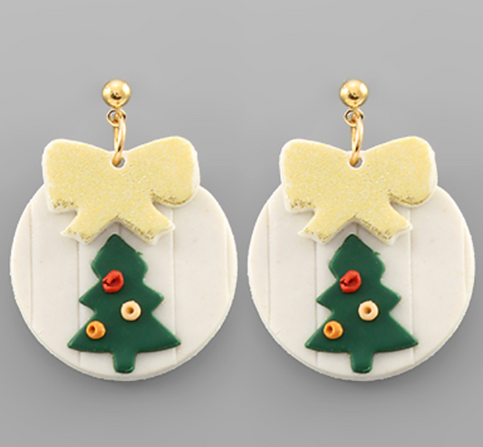 Christmas Tree Clay Earrings