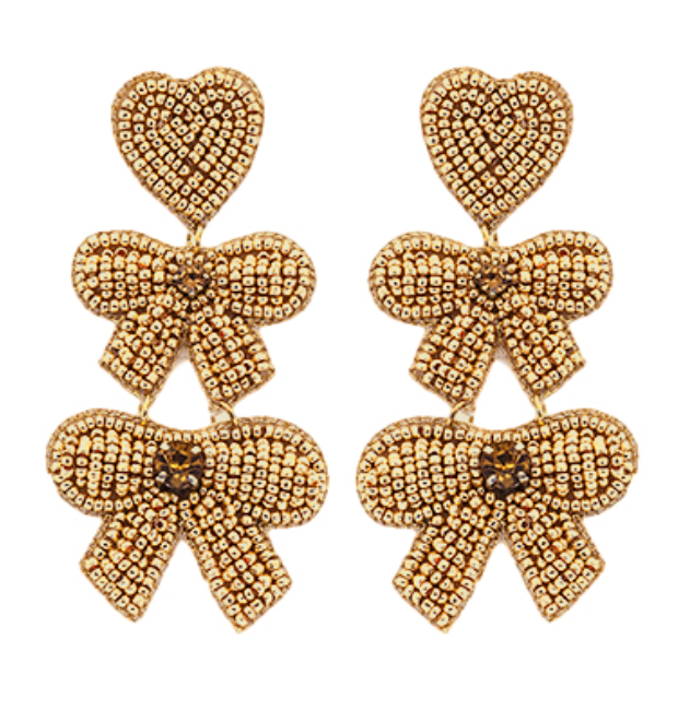 Beaded Bow Earrings