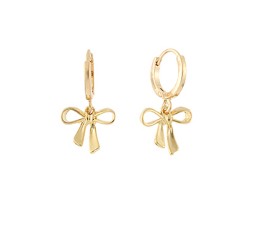 Bow Huggie Hoops