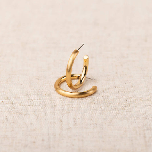 Cameron Gold Brushed Earrings