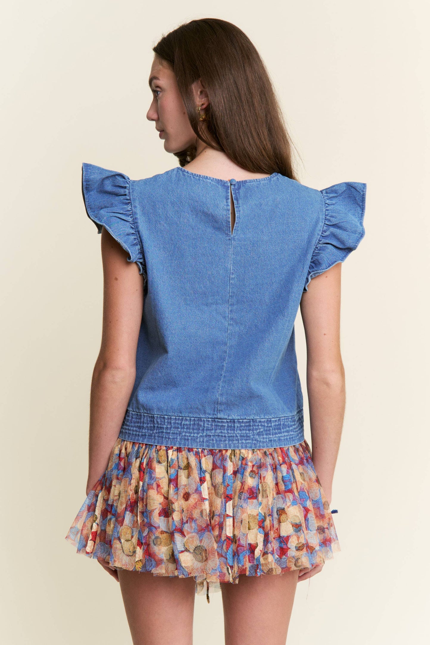 Pleated Jean Babydoll top